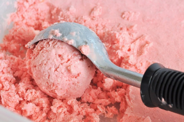 Scooping the Strawberry-Honey Ice