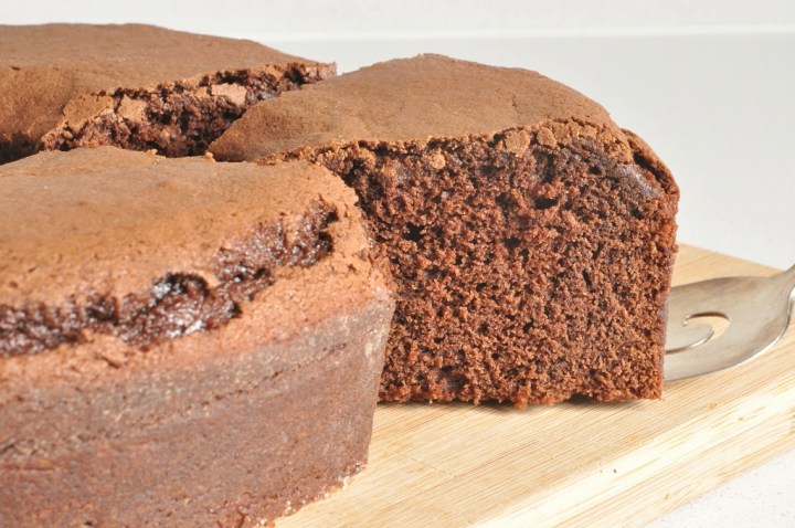 Slicing up the Brownie Cake