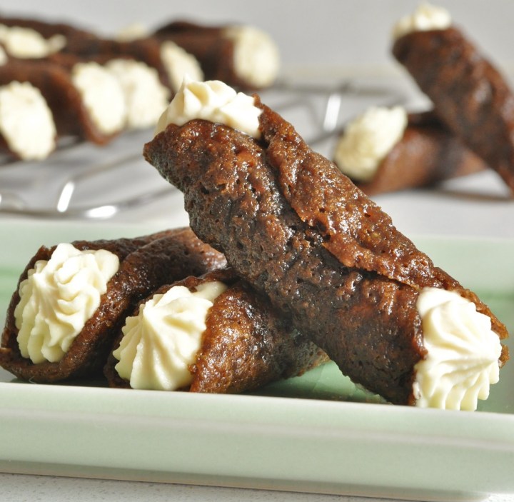 Brandy Snaps with Brandy Cream